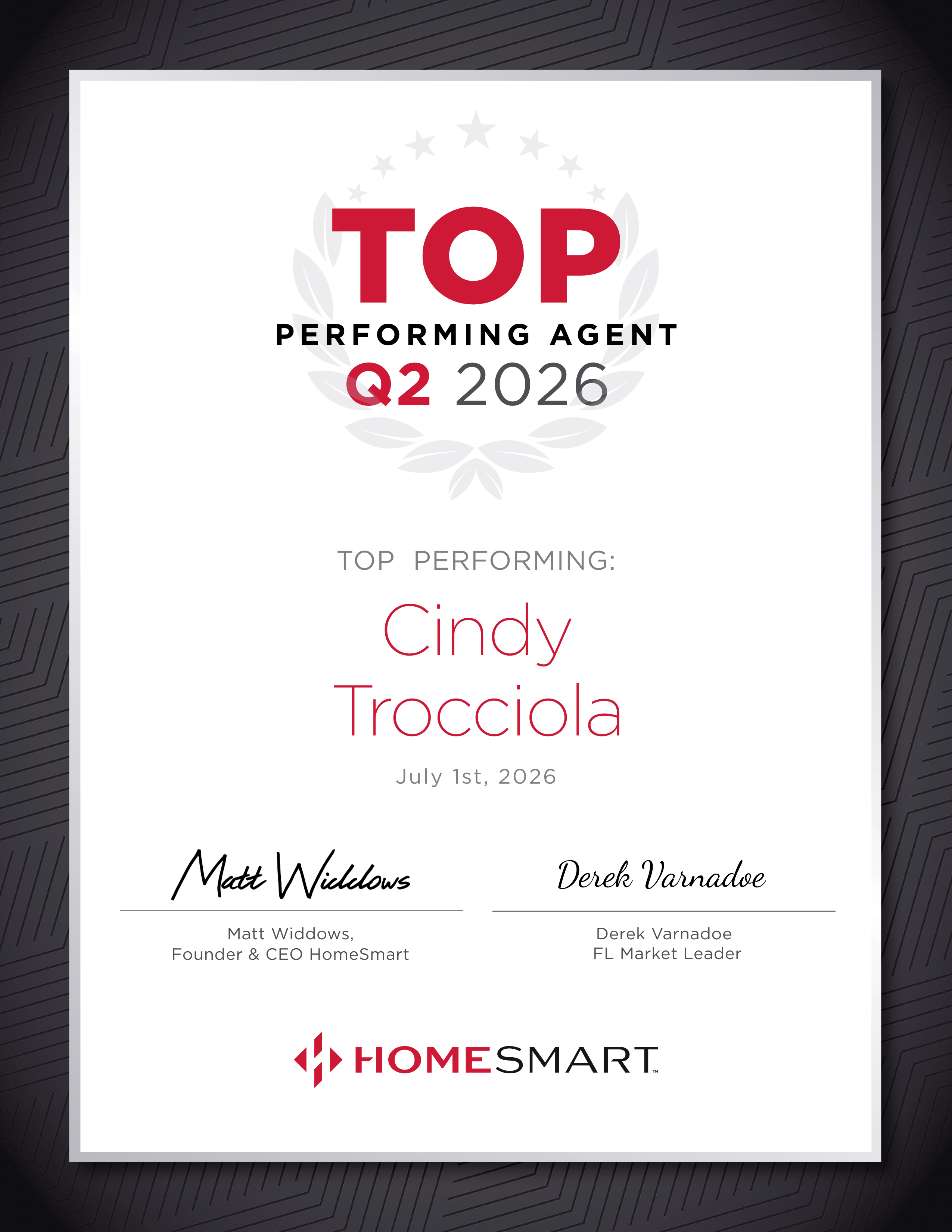 Cindy Trocciola, latest award